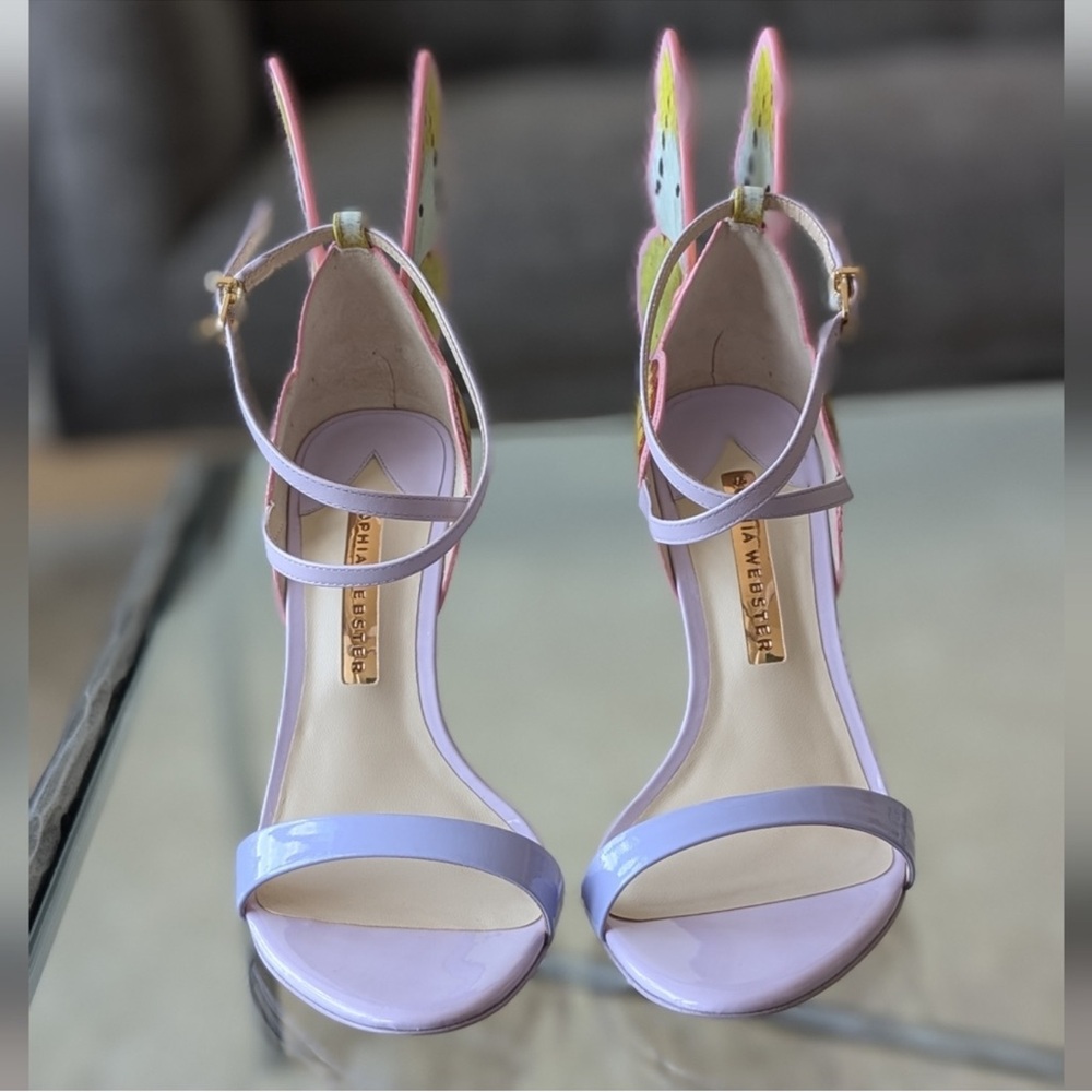SOPHIA WEBSTER CHIARA BUTTERFLY EMBROIDERED STILETTO SANDALS ~ US 8.5 Like New 🦋 - Picture 6 of 11